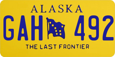 AK license plate GAH492