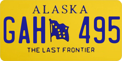 AK license plate GAH495