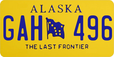 AK license plate GAH496