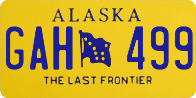 AK license plate GAH499