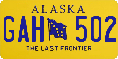 AK license plate GAH502