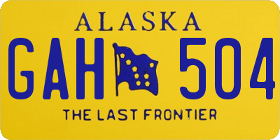 AK license plate GAH504