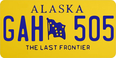 AK license plate GAH505