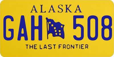 AK license plate GAH508