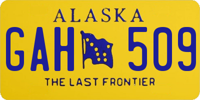 AK license plate GAH509