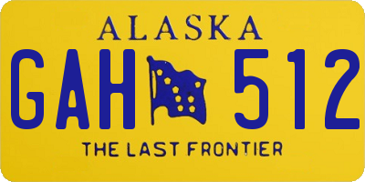 AK license plate GAH512