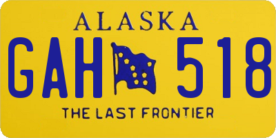 AK license plate GAH518