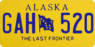 AK license plate GAH520