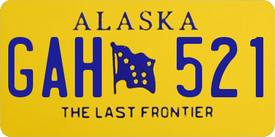 AK license plate GAH521