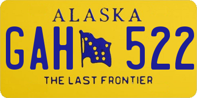 AK license plate GAH522