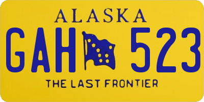 AK license plate GAH523