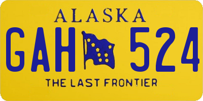 AK license plate GAH524