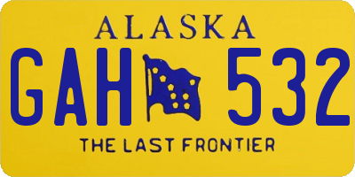 AK license plate GAH532