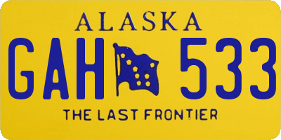 AK license plate GAH533