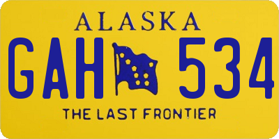 AK license plate GAH534