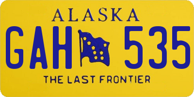 AK license plate GAH535