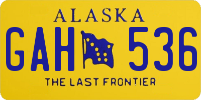 AK license plate GAH536