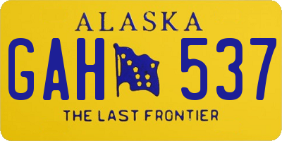 AK license plate GAH537