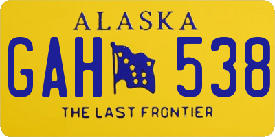 AK license plate GAH538