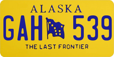 AK license plate GAH539