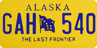 AK license plate GAH540