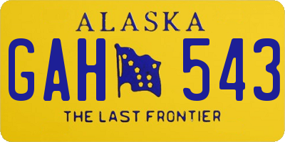 AK license plate GAH543