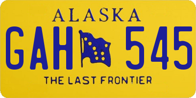 AK license plate GAH545