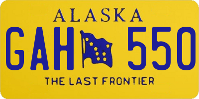 AK license plate GAH550