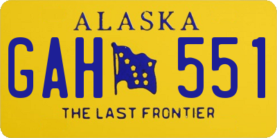 AK license plate GAH551