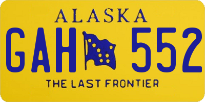 AK license plate GAH552