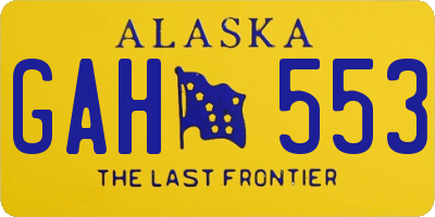 AK license plate GAH553