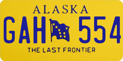 AK license plate GAH554