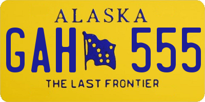 AK license plate GAH555