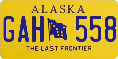 AK license plate GAH558