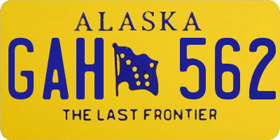 AK license plate GAH562