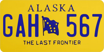 AK license plate GAH567