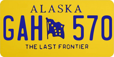 AK license plate GAH570