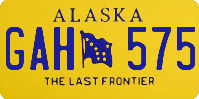 AK license plate GAH575