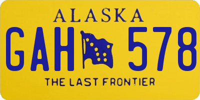 AK license plate GAH578