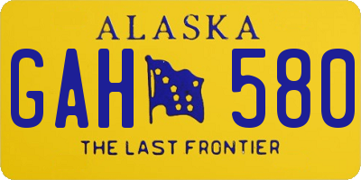 AK license plate GAH580