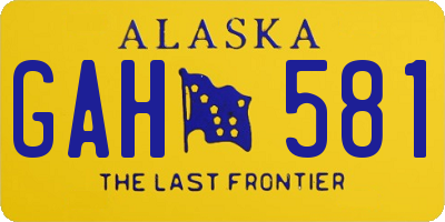 AK license plate GAH581