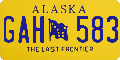 AK license plate GAH583