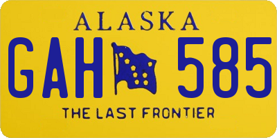 AK license plate GAH585