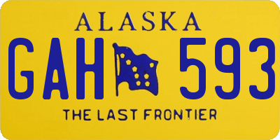 AK license plate GAH593