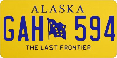 AK license plate GAH594