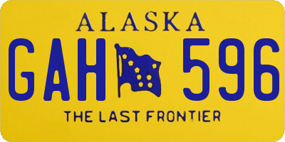 AK license plate GAH596