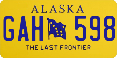 AK license plate GAH598