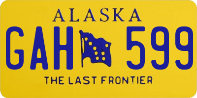 AK license plate GAH599