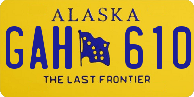 AK license plate GAH610