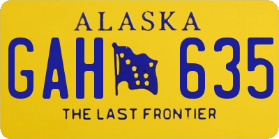 AK license plate GAH635